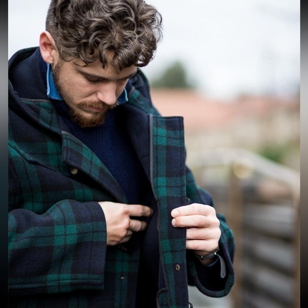 J.Crew vintage men’s duffle coat in blackwatch plaid